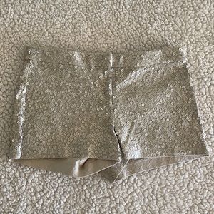 Express sequin cream shorts 00 only worn once